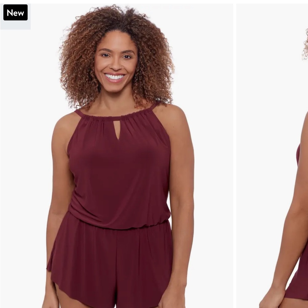 Aqua Green Women's One Piece in Deep Burgundy